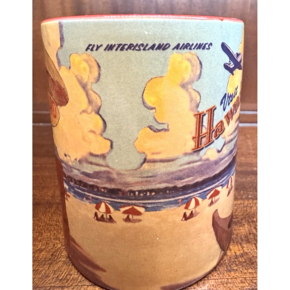 Hawaiian Island Heritage Vintage Ceramic Mug Rick Sharp Kona Surfboard Rentals - Picture 4 of 14